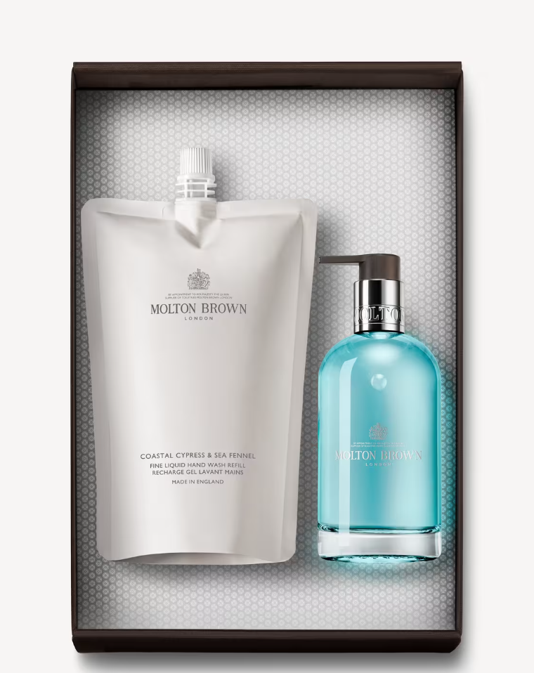 Molton Brown Coastal Cypress &amp; Sea Fennel Hand Wash Refill Bottle Gift Set